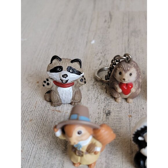 Miniature friends of forest raccoons squirrel Hedgehog owl unique set figure - Picture 8 of 12